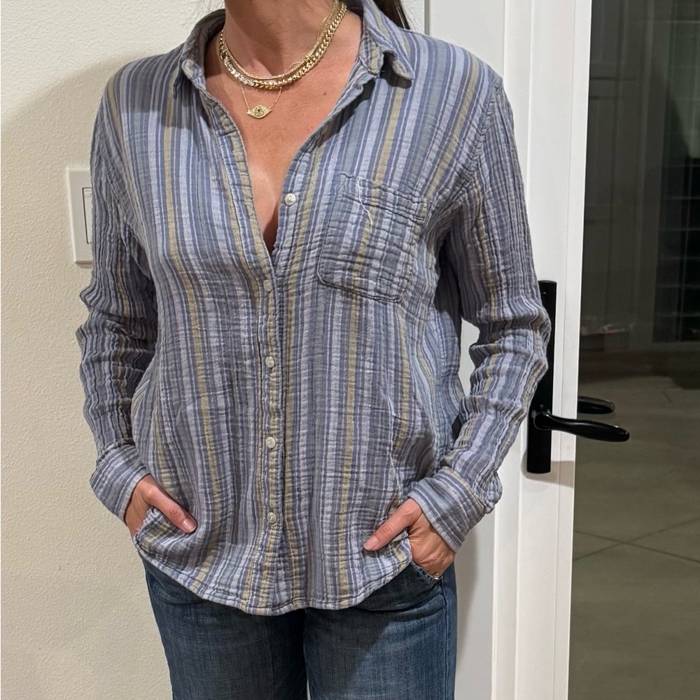 Striped Button-Up Shirt